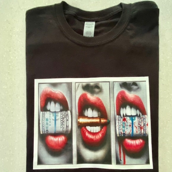 Brand new unisex tee “Lips , money” - Picture 2 of 5